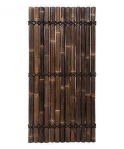 Halvrundt m&oslash;rkt bambus gjerdepanel 90 x 180 cm