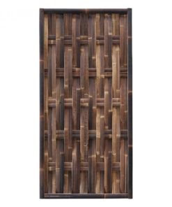 M&oslash;rkebrun svart bambus gjerdepanel 90 x 180 cm