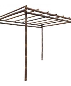 Sort bambuspaviljong/pergolasett 2 x 3 m