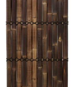 Halvrund svart bambus gjerdepanel 100 x 200 cm