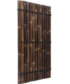 Halvrund svart bambus gjerdepanel 100 x 150 cm