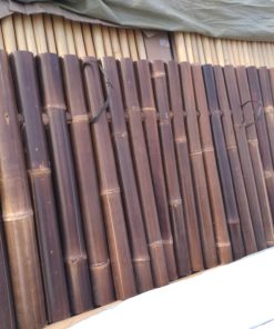 Gigantisk m&oslash;rk bambus gjerdepanel 180 x 90 cm