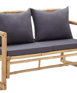 Bambus Haveb&aelig;nk med hynder 115 cm