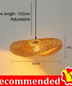 Bambus Håndveving Pendel 60x40 cm Hengende LED-taklampe