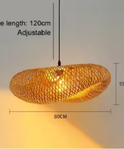 Bambus h&aring;ndvevende anheng 2 st&oslash;rrelser. 80x55 cm +100x55 cm Hengende LED-taklampe