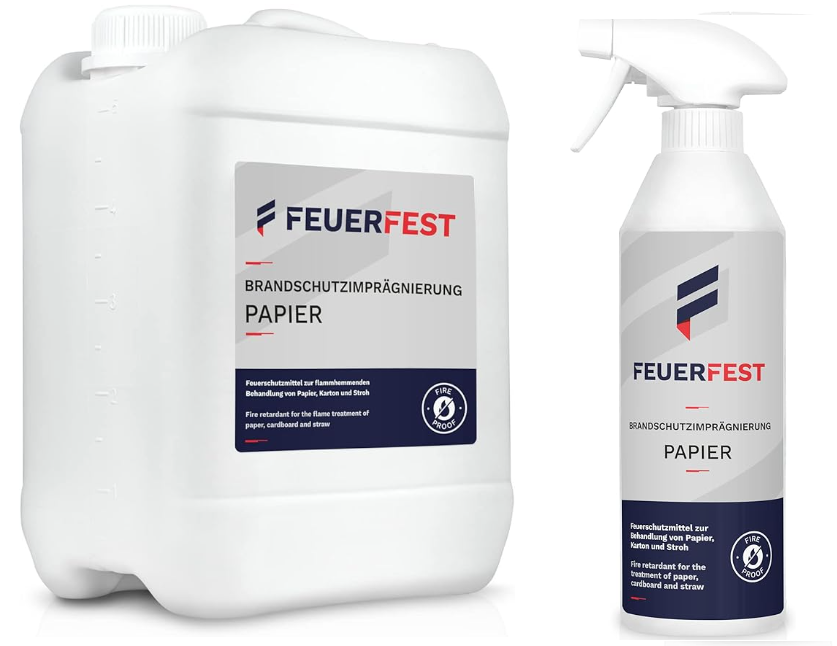 1-FEUERFEST® Brandbeskyttende imprægnering til papir, pap og halm - DIN 4102-B1
