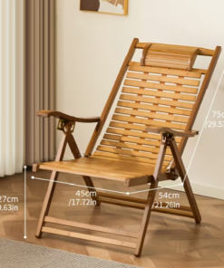 Vintage Bambus Foldbar Terrasse Loungestol Klassisk Model