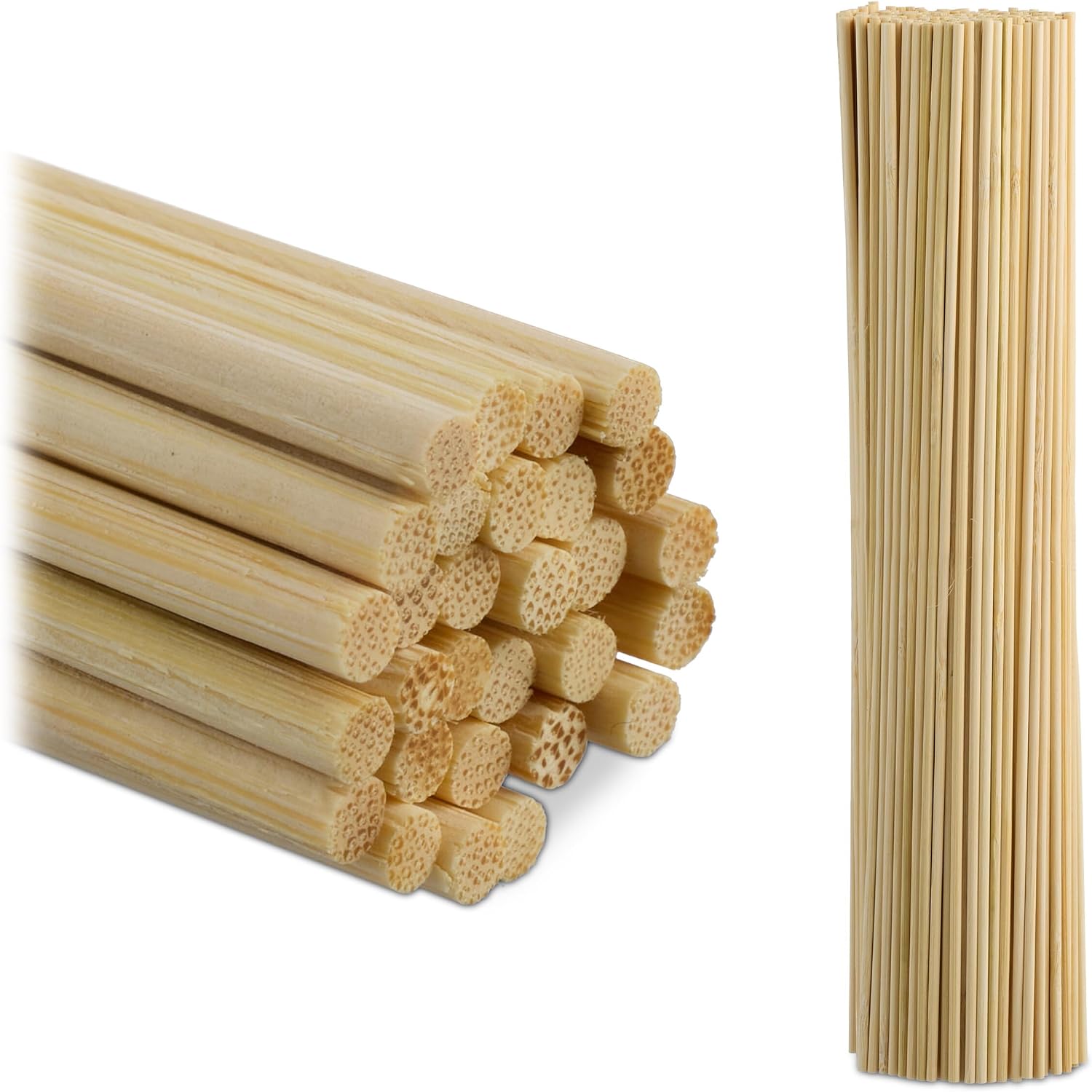 Relaxdays bambuspinner, sett med 500, 30 cm, bambuspinner for hobbyarbeid, naturlige