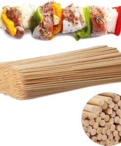 Relaxdays shish kebabspyd i tre med 2 stk. bambusspirer, natur